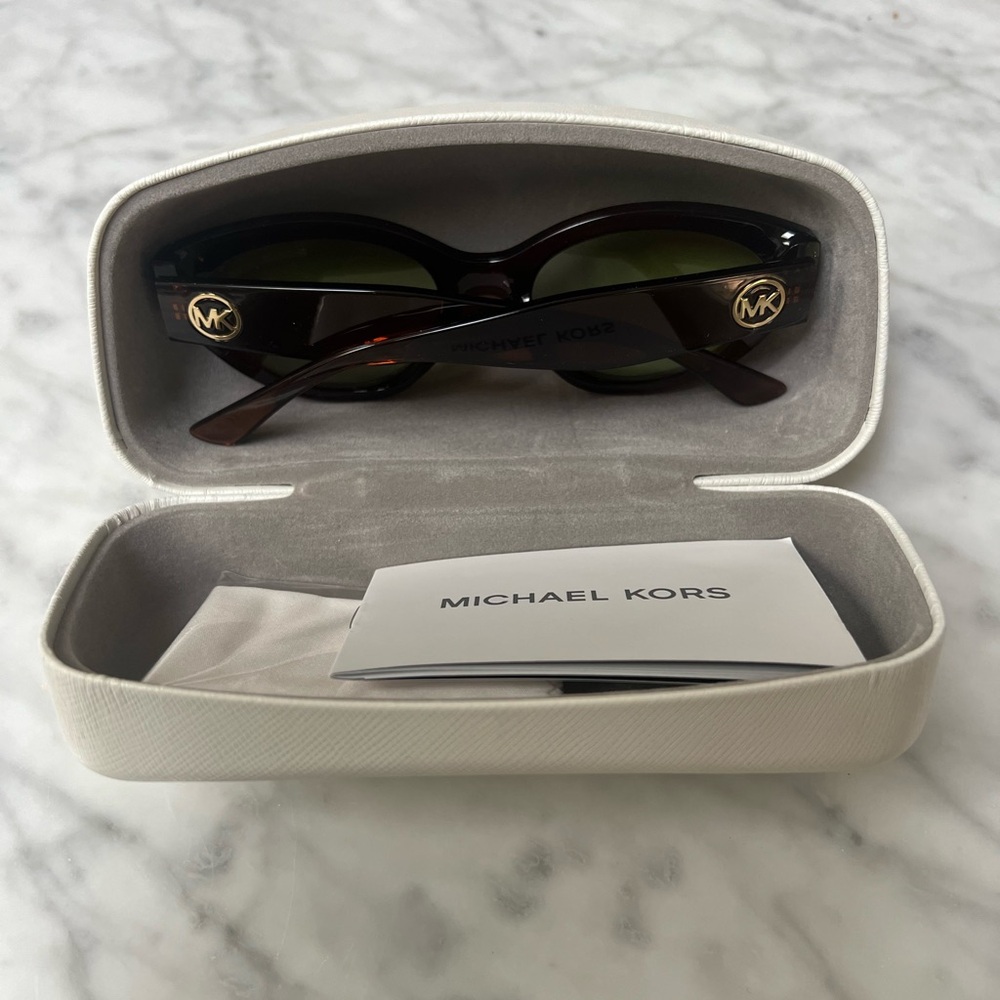 Michael Kors Women's Brown Sunglasses with Gold Accents
